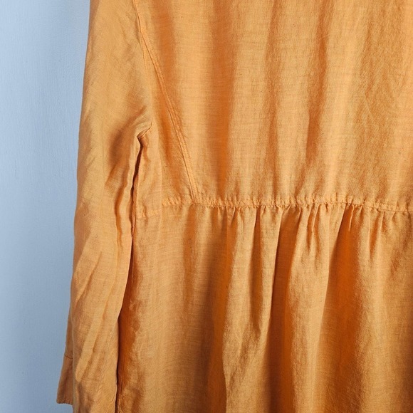 MaxMara Weekend‎ Linen Tunic M? Light Orange Long Sleeve Top Lagenlook - Picture 8 of 10